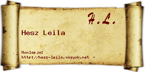 Hesz Leila névjegykártya